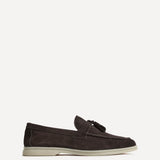Giorgio Mens Brown Suede Leather Tassel Loafers