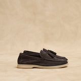 Giorgio Mens Brown Suede Leather Tassel Loafers