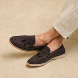 Giorgio Mens Brown Suede Leather Tassel Loafers