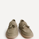 Giorgio Mens Taupe Suede Leather Tassel Loafers