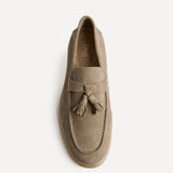Giorgio Mens Taupe Suede Leather Tassel Loafers