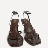 Glazed Brown Heeled Sandals