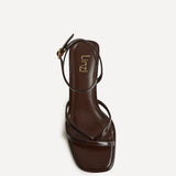 Glazed Brown Heeled Sandals