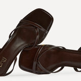 Glazed Brown Heeled Sandals