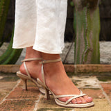 Glazed Nude Heeled Sandals