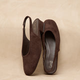 Glide Brown Faux Suede Mary Jane Heels