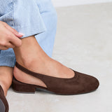 Glide Brown Faux Suede Mary Jane Heels