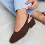 Glide Brown Faux Suede Mary Jane Heels