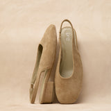 Glide Nude Faux Suede Mary Jane Heels