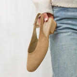 Glide Nude Faux Suede Mary Jane Heels
