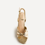 Goddess Gold Faux Leather Espadrille Wedges