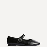 Graceful Black Faux Leather Ballet Pumps