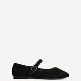 Graceful Black Faux Suede Ballet Pumps