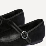Graceful Black Faux Suede Ballet Pumps