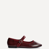 Graceful Burgundy Faux Leather Ballet Pumps