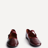 Graceful Burgundy Faux Leather Ballet Pumps