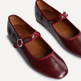 Graceful Burgundy Faux Leather Ballet Pumps