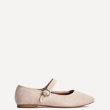 Graceful Nude Faux Suede Ballet Pumps