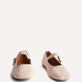 Graceful Nude Faux Suede Ballet Pumps