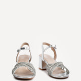 Gracie Silver Diamante Heeled Sandals