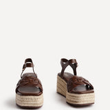 Grazia Brown Plaited Flatform Sandals