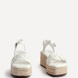 Grazia White Plaited Flatform Sandals