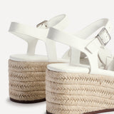 Grazia White Plaited Flatform Sandals