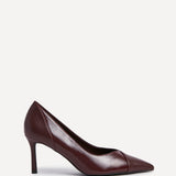Gaia Burgundy Faux Leather Two Tone Court Heel