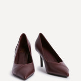 Gaia Burgundy Faux Leather Two Tone Court Heel