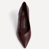 Gaia Burgundy Faux Leather Two Tone Court Heel