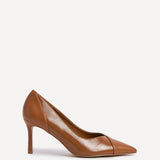 Gaia Tan Faux Leather Two Tone Court Heel