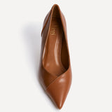 Gaia Tan Faux Leather Two Tone Court Heel
