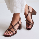 Feyre Brown Strappy Heeled Sandals