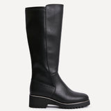 Gravity Black Long Low Heel Boots