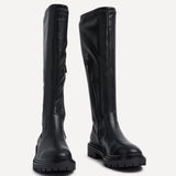 Hallie Black Faux Leather Long Boots