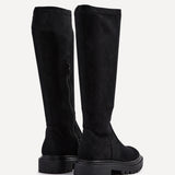 Hallie Black Faux Suede Long Boots