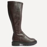 Hallie Brown Faux Leather Long Boots