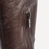 Hallie Brown Faux Leather Long Boots