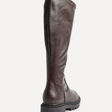 Hallie Brown Faux Leather Long Boots