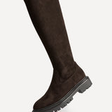 Hallie Brown Faux Suede Long Boots