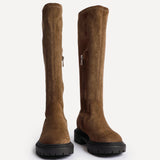 Hallie Tan Faux Suede Long Boots
