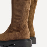 Hallie Tan Faux Suede Long Boots