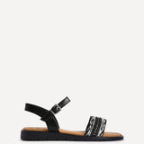 Halo Black Embellished Sandals