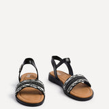 Halo Black Embellished Sandals
