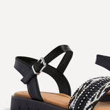 Halo Black Embellished Sandals