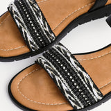 Halo Black Embellished Sandals