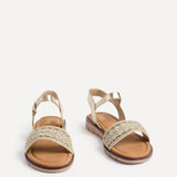 Halo Gold Embellished Sandals
