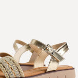 Halo Gold Embellished Sandals