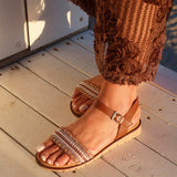 Halo Tan Embellished Sandals