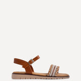 Halo Tan Embellished Sandals